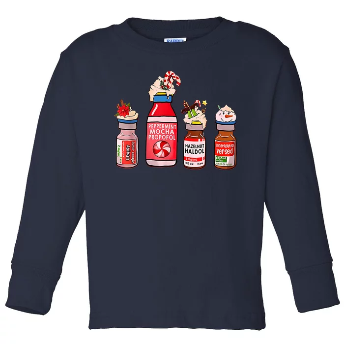 Peppermint Mocha Propofol Nurse Rn Christmas Toddler Long Sleeve Shirt