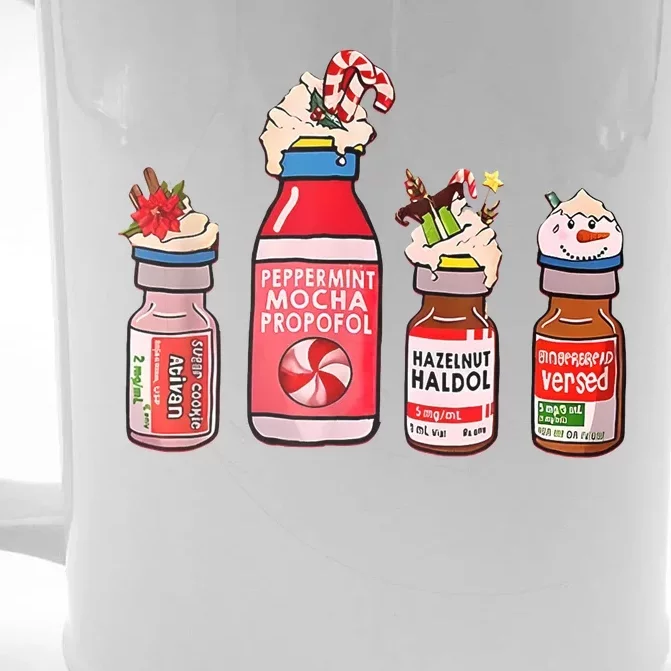 Peppermint Mocha Propofol Nurse Rn Christmas Front & Back Beer Stein