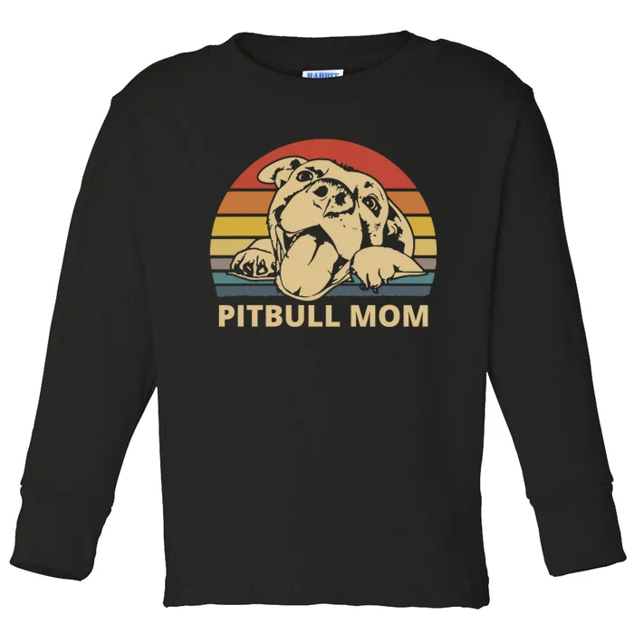 Pitbull Mom Pittie Dog Lovers Mother's Day Gifts Toddler Long Sleeve Shirt