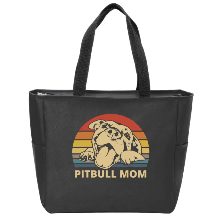 Pitbull Mom Pittie Dog Lovers Mother's Day Gifts Zip Tote Bag