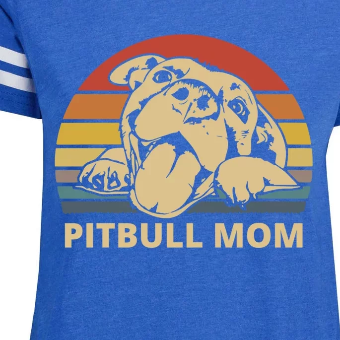 Pitbull Mom Pittie Dog Lovers Mother's Day Gifts Enza Ladies Jersey Football T-Shirt