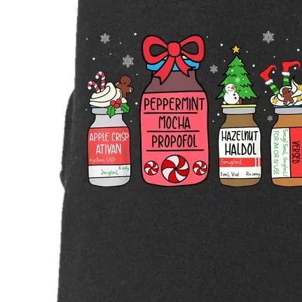 Peppermint Mocha Propofol Christmas Nurse Er Ed Icu Rn Scrub Doggie 3-End Fleece Hoodie