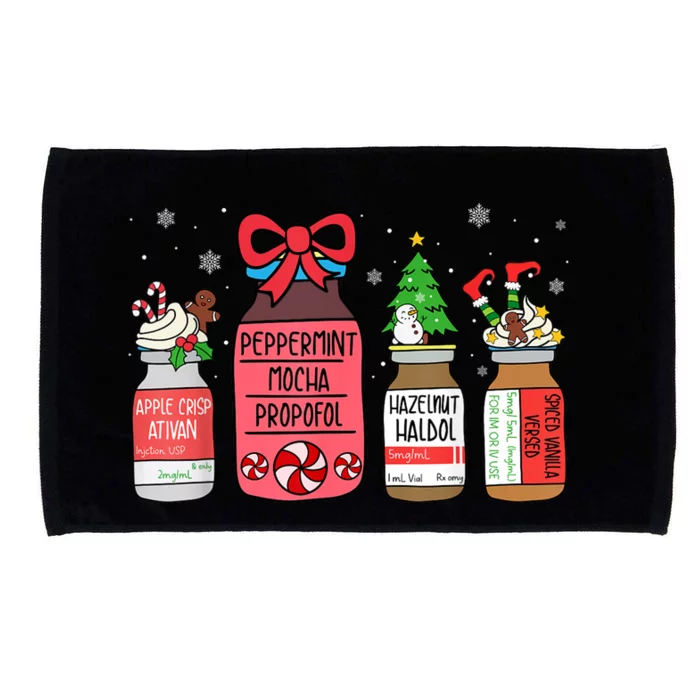 Peppermint Mocha Propofol Christmas Nurse Er Ed Icu Rn Scrub Microfiber Hand Towel