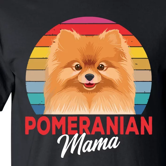 Pomeranian Mama Pom Dog Mom Womens Tall T-Shirt