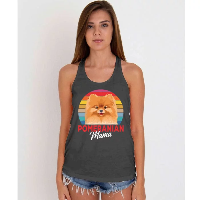 Pomeranian Mama Pom Dog Mom Womens Women's Knotted Racerback Tank