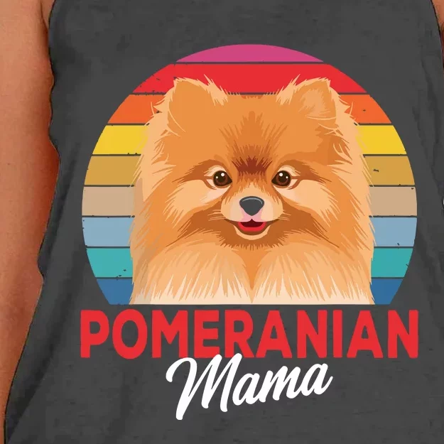 Pomeranian Mama Pom Dog Mom Womens Women's Knotted Racerback Tank