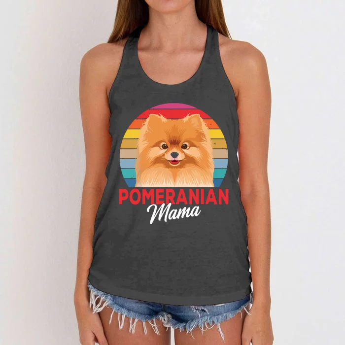 Pomeranian Mama Pom Dog Mom Womens Women's Knotted Racerback Tank