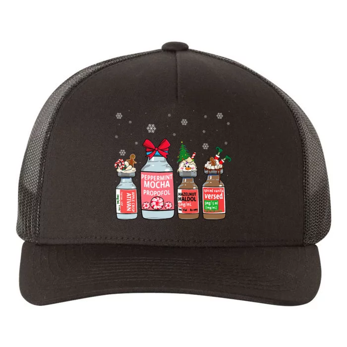 Peppermint Mocha Propofol Christmas Nurse Nursing Yupoong Adult 5-Panel Trucker Hat