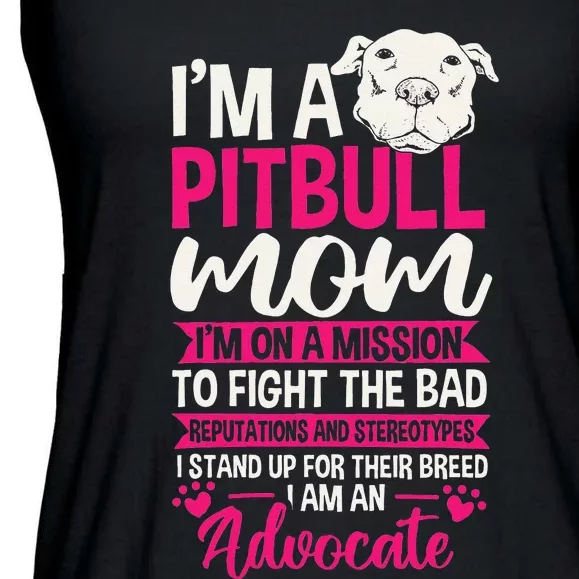 Pitbull Mom Pit Bull Terrier Mommy Pibble Mother's Day Ladies Essential Flowy Tank