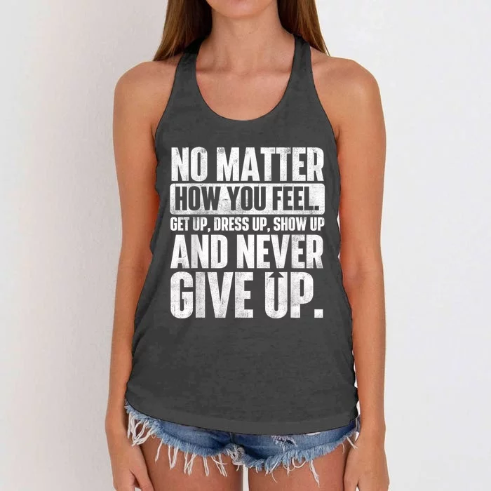 Perseverance Motivational Quote Inspiration Life Slogan Women's Knotted Racerback Tank