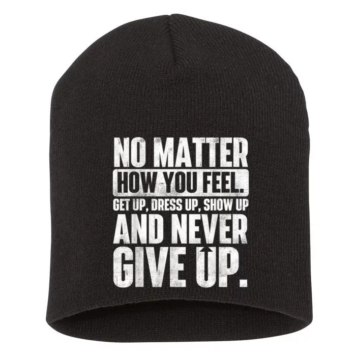 Perseverance Motivational Quote Inspiration Life Slogan Short Acrylic Beanie