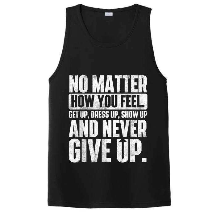 Perseverance Motivational Quote Inspiration Life Slogan Performance Tank