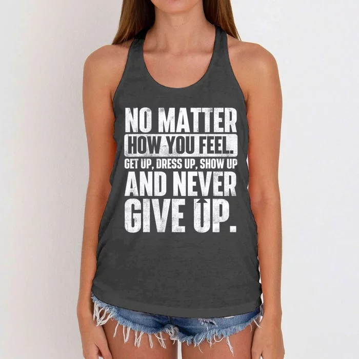 Perseverance Motivational Quote Inspiration Life Slogan Women's Knotted Racerback Tank