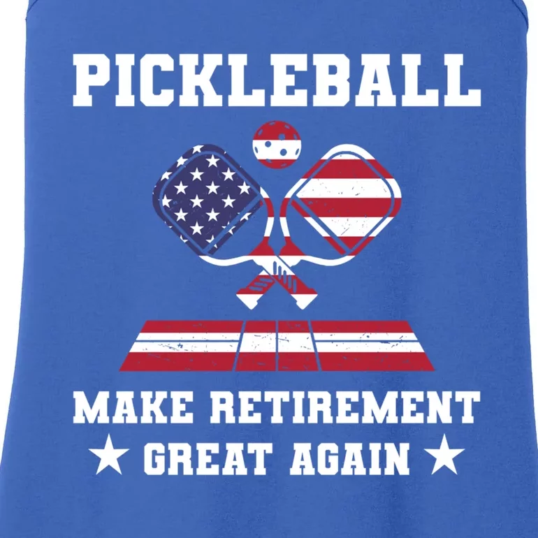 Pickleball Make Retiret Great Again Usa Flag Best Funny Great Gift Ladies Essential Tank