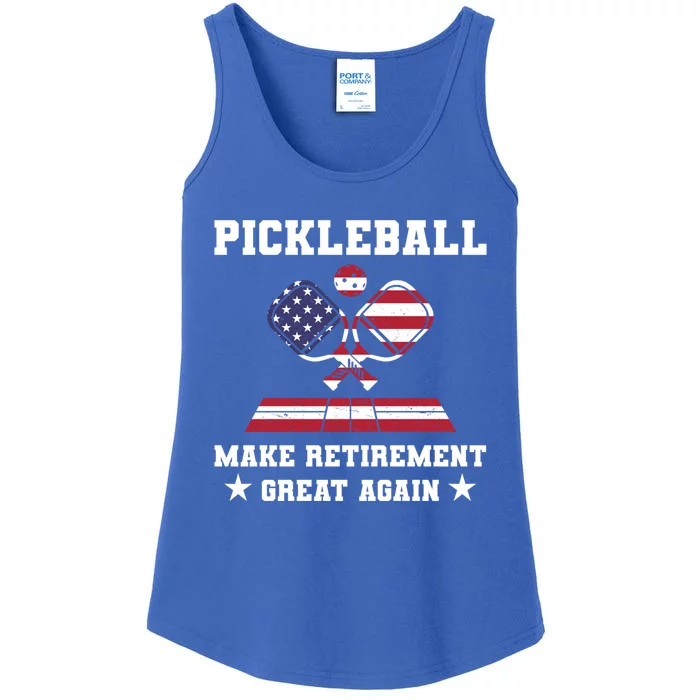 Pickleball Make Retiret Great Again Usa Flag Best Funny Great Gift Ladies Essential Tank