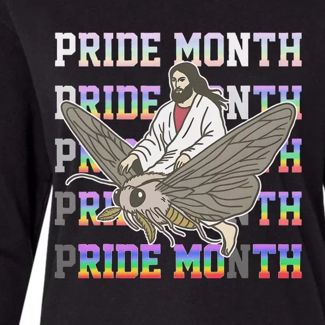 Pride Month Ride Moth Design Womens Cotton Relaxed Long Sleeve T-Shirt