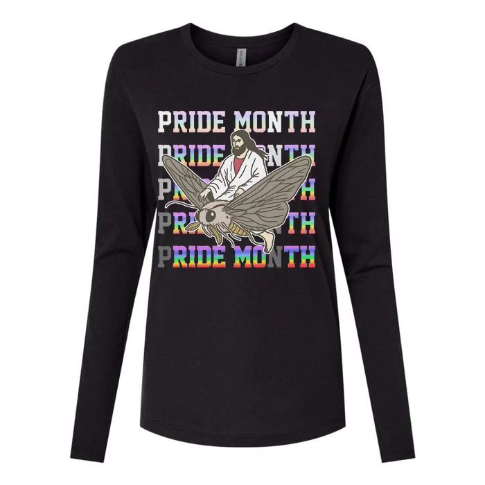 Pride Month Ride Moth Design Womens Cotton Relaxed Long Sleeve T-Shirt