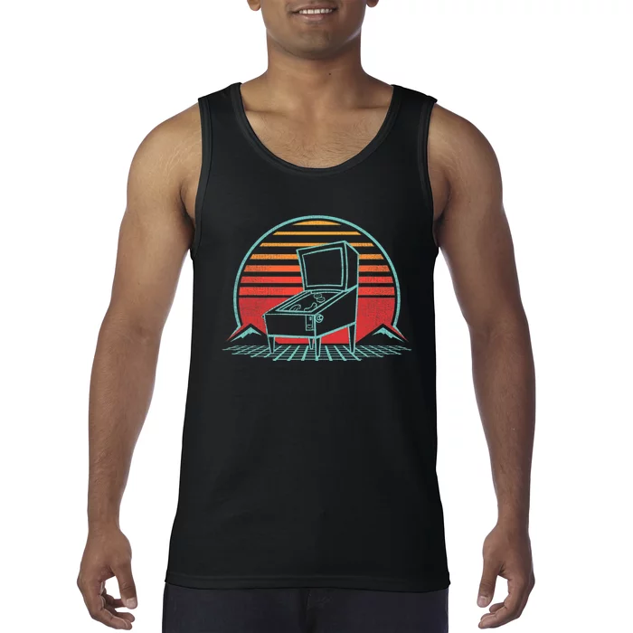 Pinball Machine Retro Vintage 80s Style Tank Top