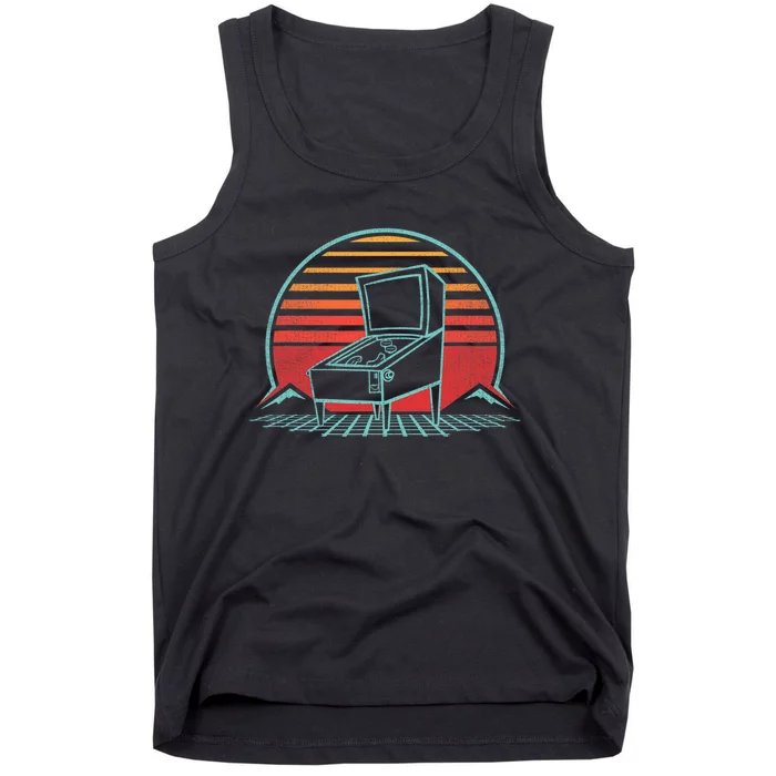 Pinball Machine Retro Vintage 80s Style Tank Top