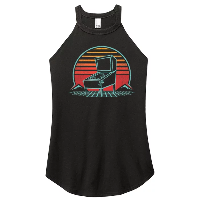 Pinball Machine Retro Vintage 80s Style Women’s Perfect Tri Rocker Tank