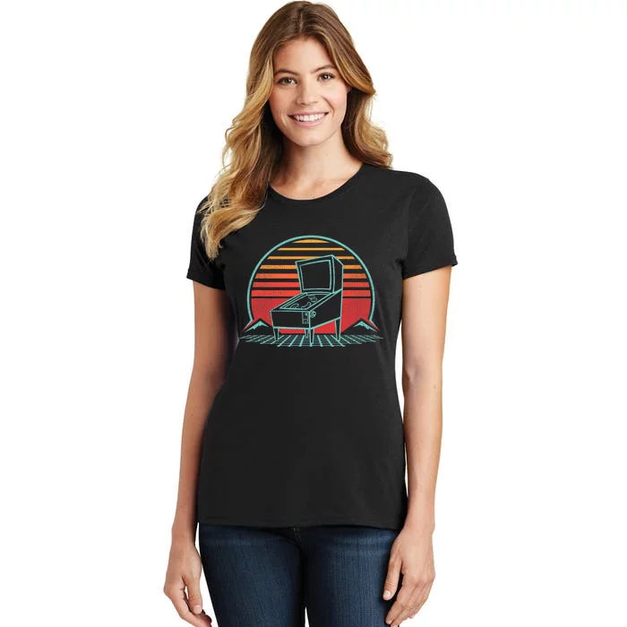 Pinball Machine Retro Vintage 80s Style Women's T-Shirt