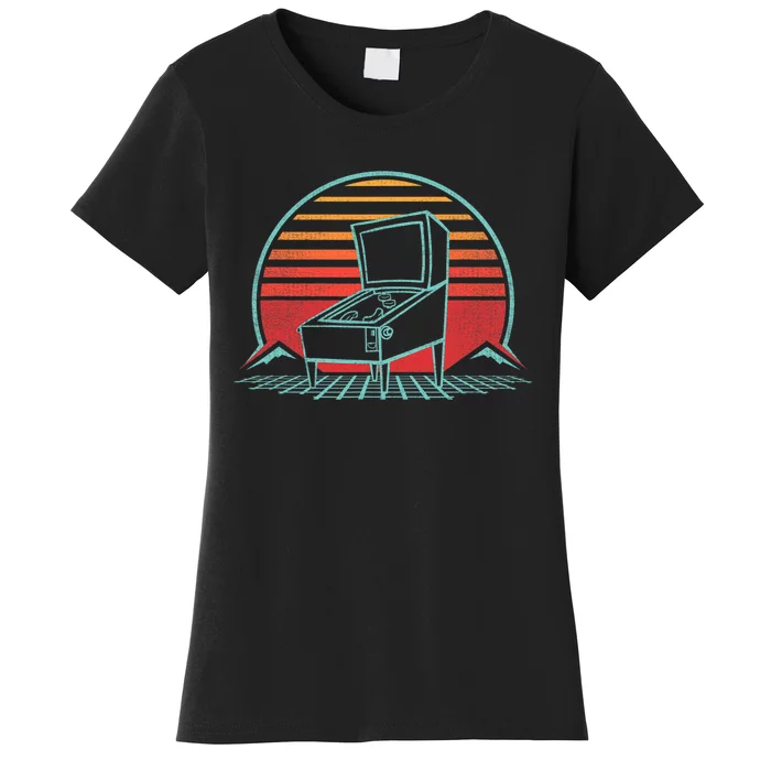 Pinball Machine Retro Vintage 80s Style Women's T-Shirt