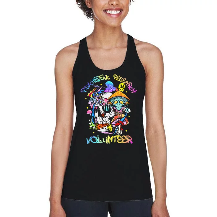 Psychedelic Mushroom Research Volunteer Women's Racerback Tank