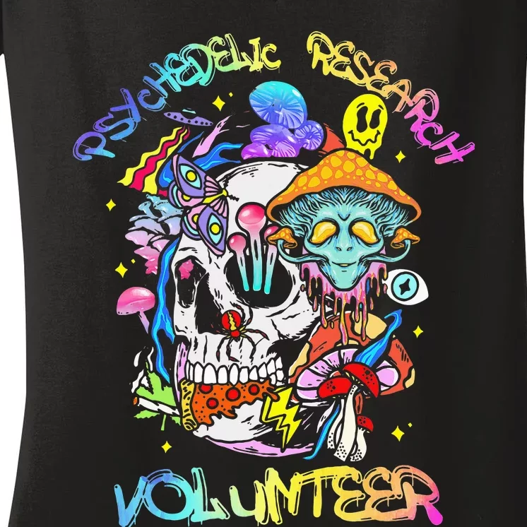 Psychedelic Mushroom Research Volunteer Women's V-Neck T-Shirt