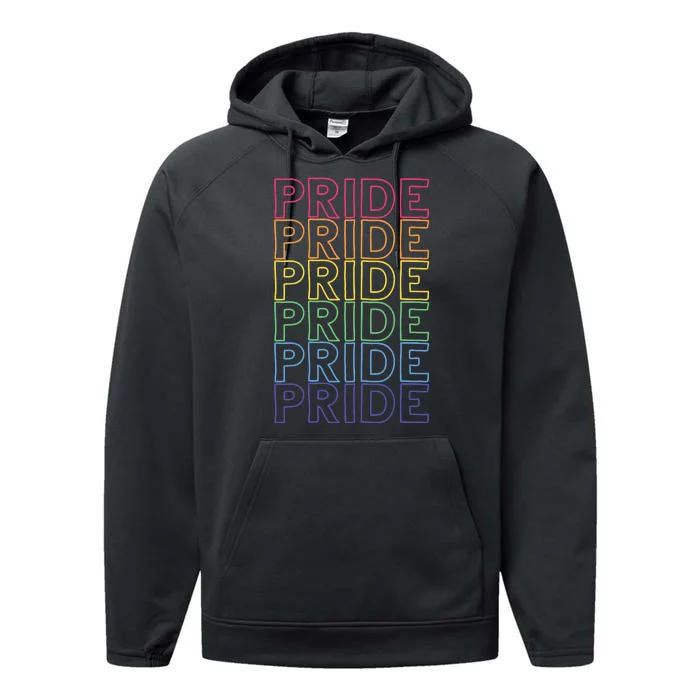 Pride Month Rainbow Retro Performance Fleece Hoodie