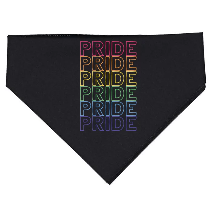 Pride Month Rainbow Retro USA-Made Doggie Bandana