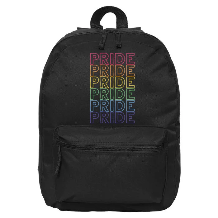 Pride Month Rainbow Retro 16 in Basic Backpack