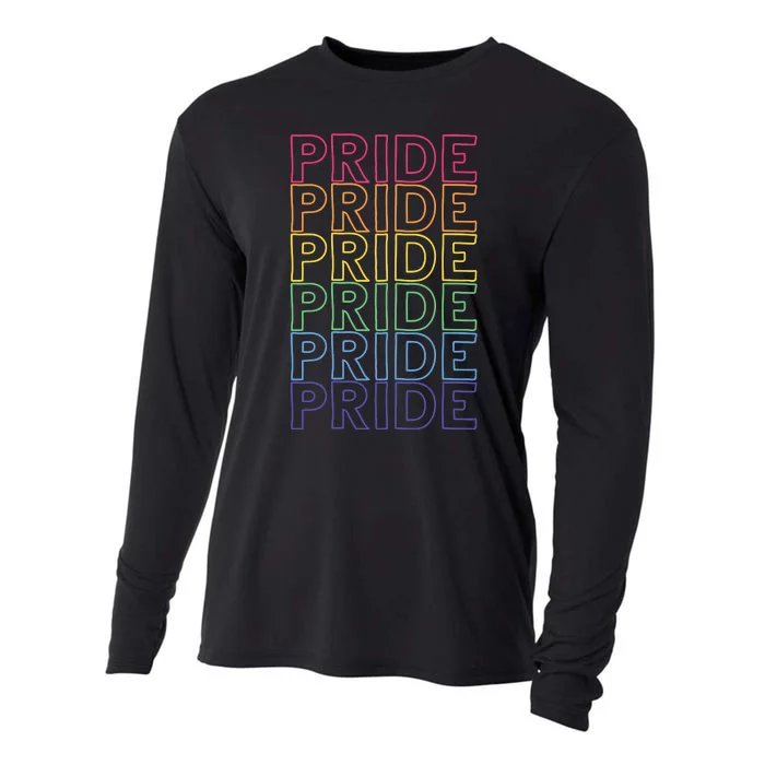 Pride Month Rainbow Retro Cooling Performance Long Sleeve Crew