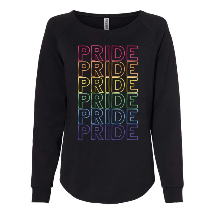 Pride Month Rainbow Retro Womens California Wash Sweatshirt