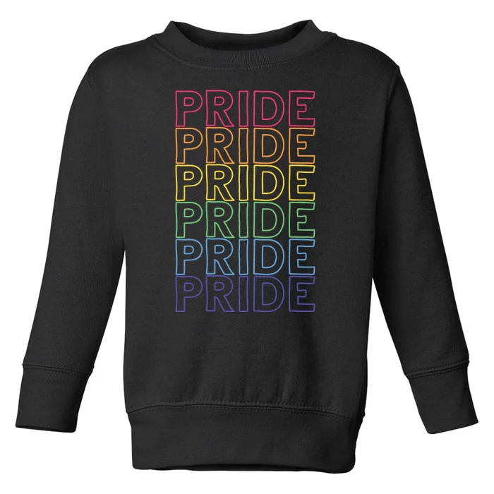 Pride Month Rainbow Retro Toddler Sweatshirt