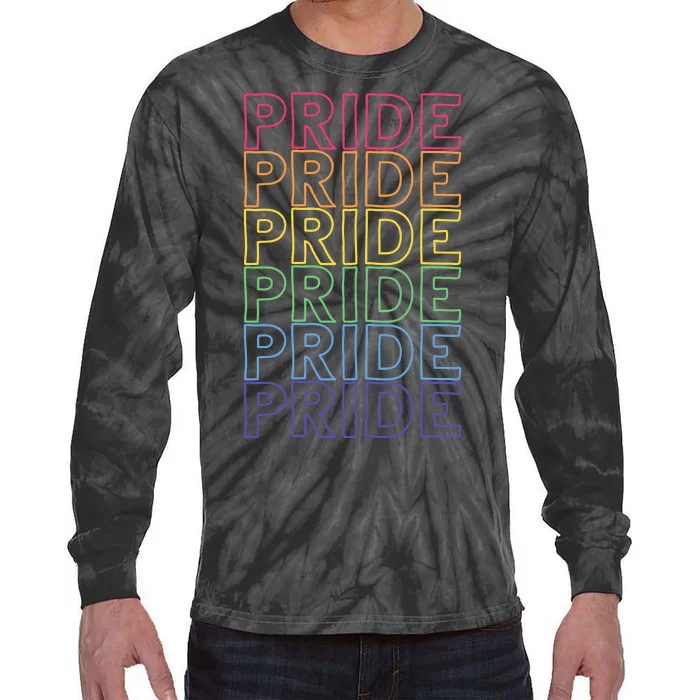 Pride Month Rainbow Retro Tie-Dye Long Sleeve Shirt