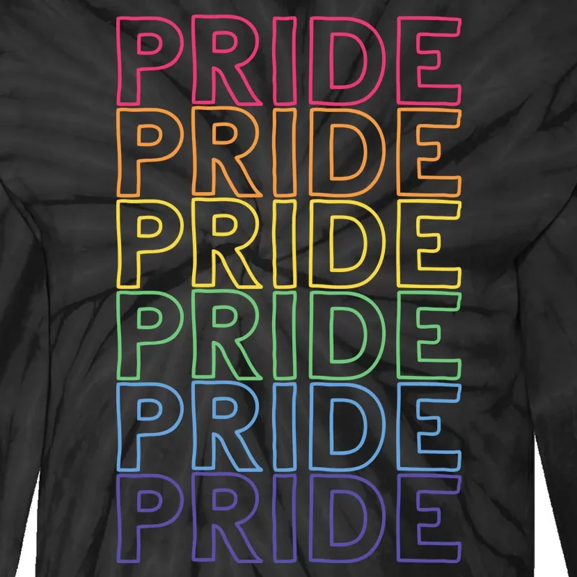 Pride Month Rainbow Retro Tie-Dye Long Sleeve Shirt