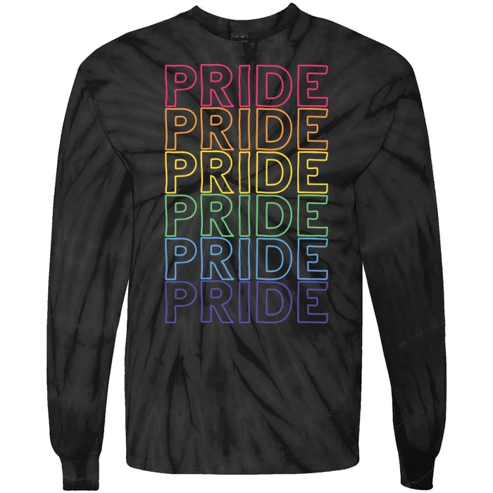 Pride Month Rainbow Retro Tie-Dye Long Sleeve Shirt