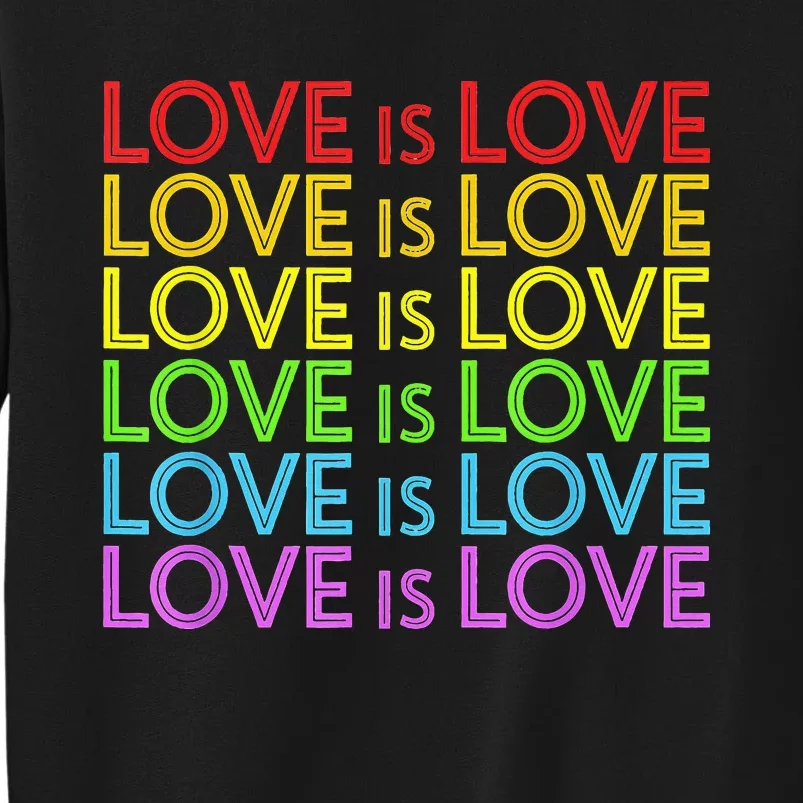 Pride March Rainbow LGBT Equality Love Is Love Gay Lesbian Tall Sweatshirt