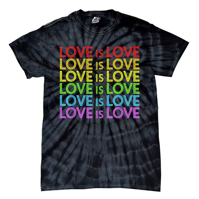 Pride March Rainbow LGBT Equality Love Is Love Gay Lesbian Tie-Dye T-Shirt