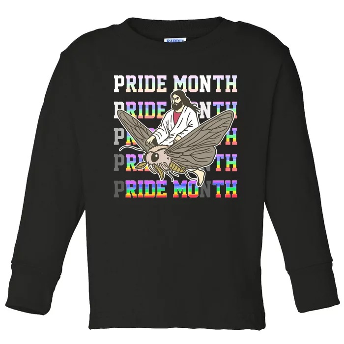 Pride Month Ride Moth Toddler Long Sleeve Shirt