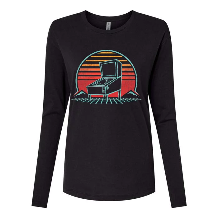 Pinball Machine Retro Vintage 80s Style Womens Cotton Relaxed Long Sleeve T-Shirt