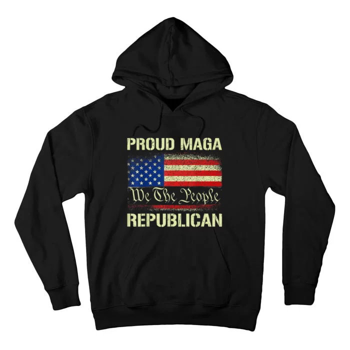 Proud MAGA Republican Flag| Anti Donkey Pox Disease 2024 Tall Hoodie