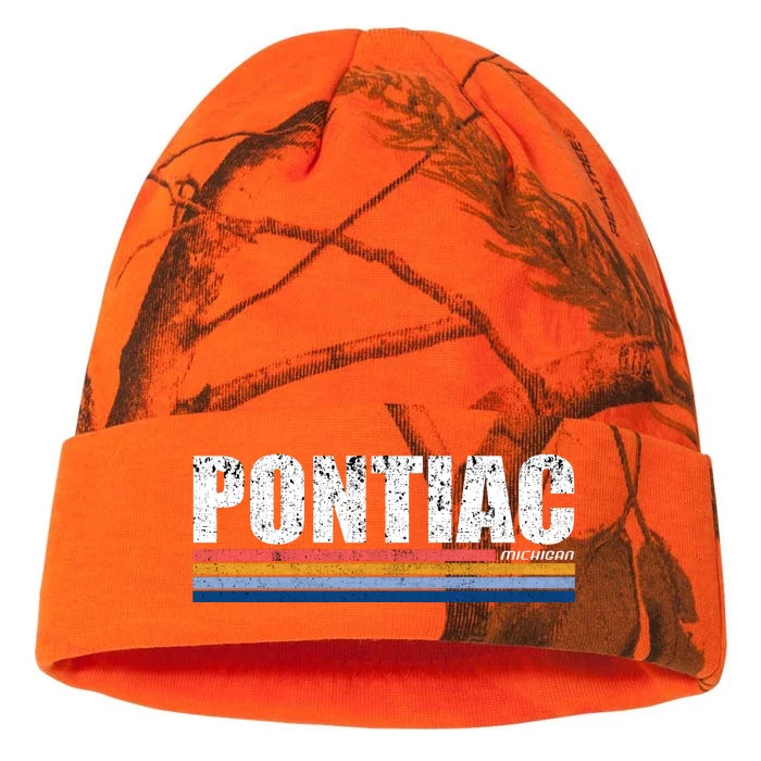 Pontiac Michigan Retro Kati - 12in Camo Beanie