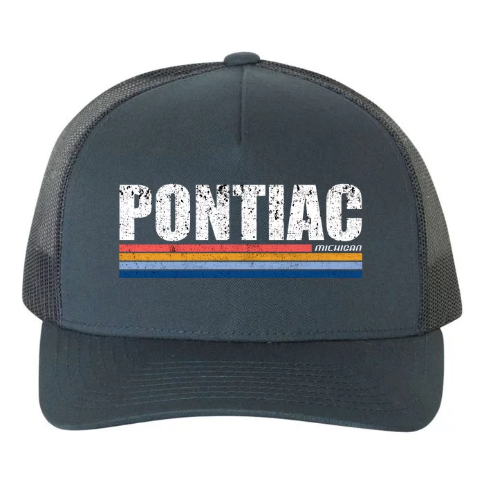 Pontiac Michigan Retro Yupoong Adult 5-Panel Trucker Hat