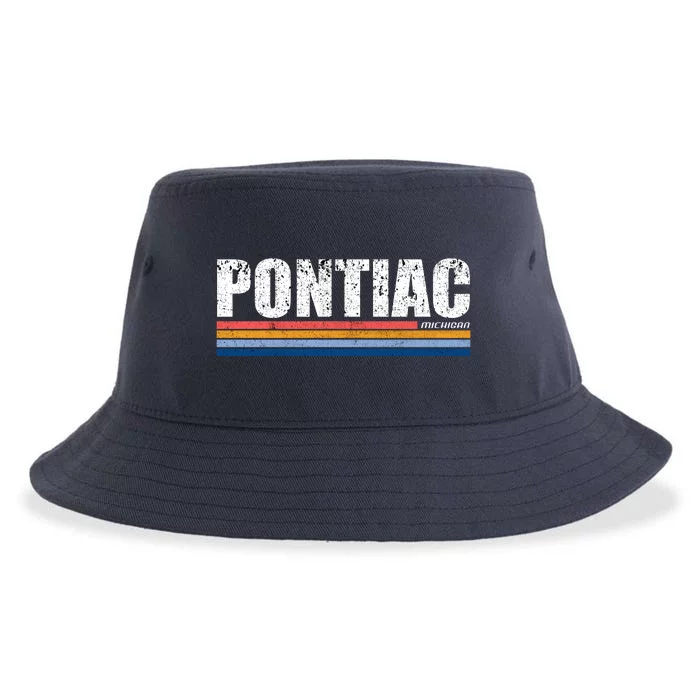 Pontiac Michigan Retro Sustainable Bucket Hat