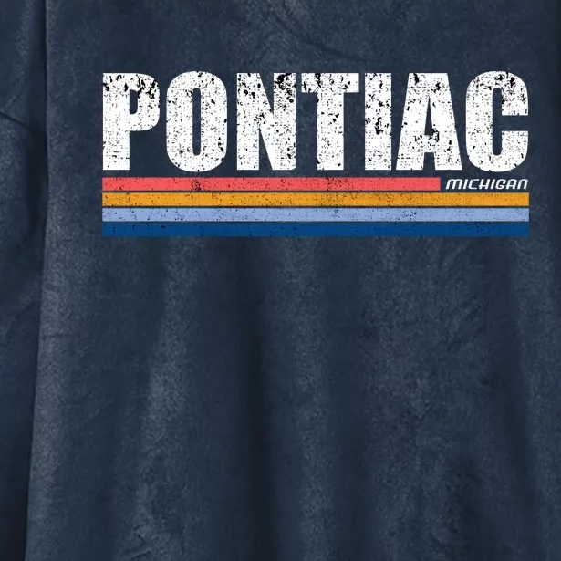 Pontiac Michigan Retro Hooded Wearable Blanket