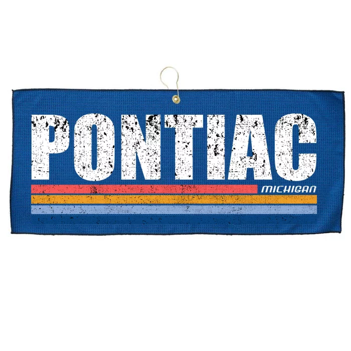 Pontiac Michigan Retro Large Microfiber Waffle Golf Towel