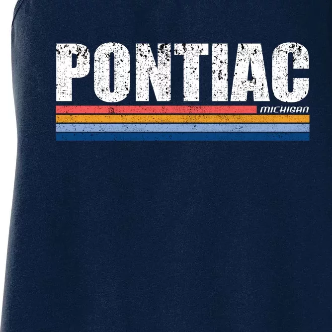 Pontiac Michigan Retro Women's Racerback Tank