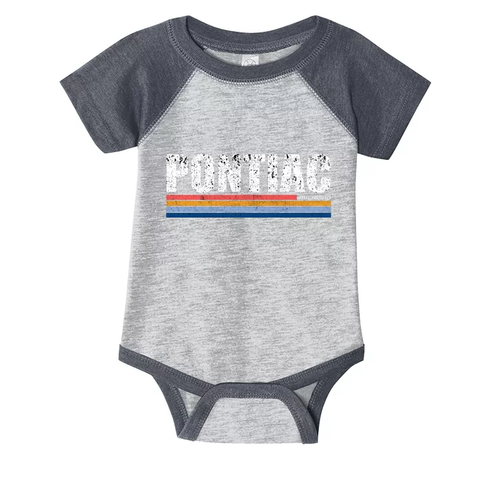 Pontiac Michigan Retro Infant Baby Jersey Bodysuit