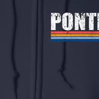 Pontiac Michigan Retro Full Zip Hoodie